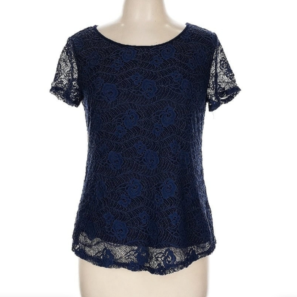 Leo&Nicole Lace Overlay Top SzXXL - Picture 2 of 6